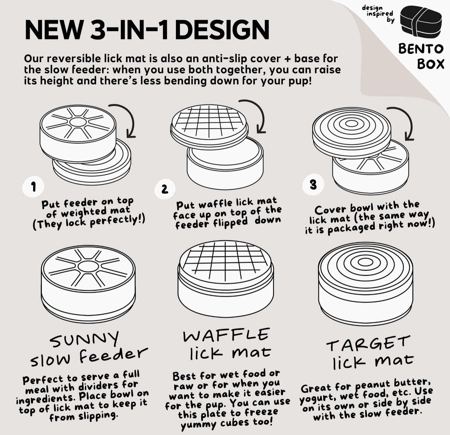 3-in-1 Bento // Lick Mat + Slow Feeder