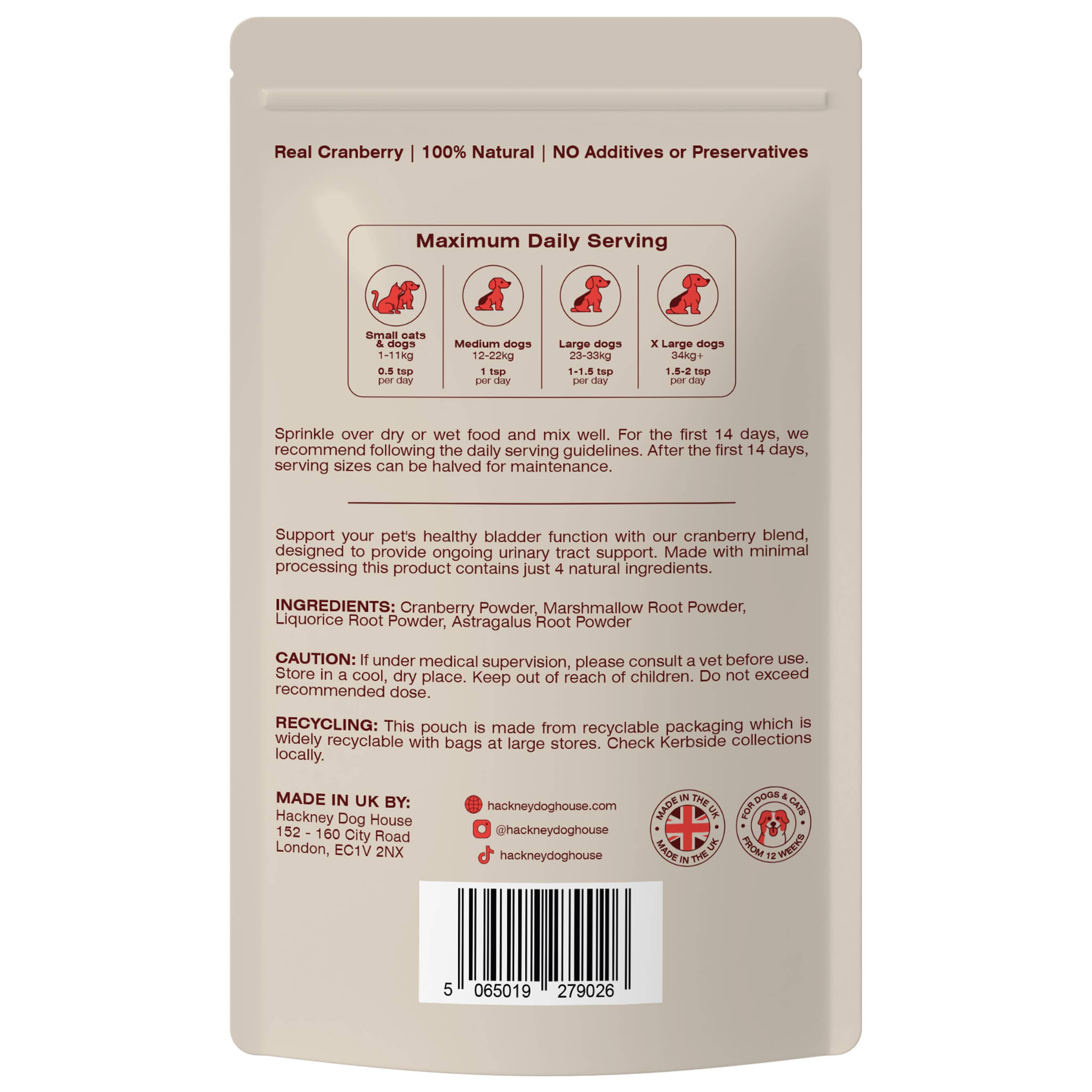 Urinary Cranberry for Dogs | 40 Servings | (RRP: £16.95)