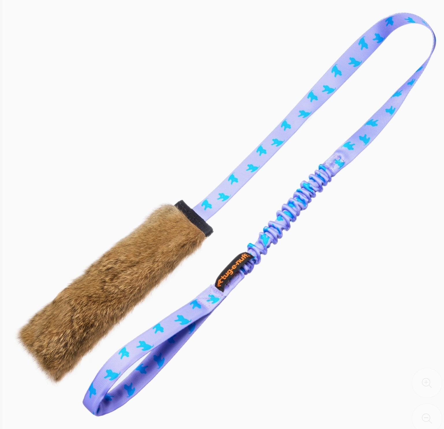 Rabbit Fur Squeaky Bungee Chaser Tug Toy